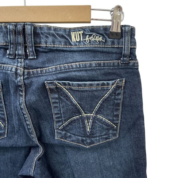 Kut From The Kloth Catherine Boyfriend Denim Jeans Rolled Hem Dark Wash Womens 4 - Picture 6 of 13